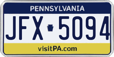 PA license plate JFX5094