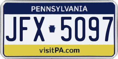 PA license plate JFX5097