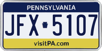 PA license plate JFX5107