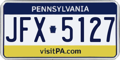 PA license plate JFX5127