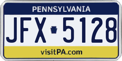 PA license plate JFX5128