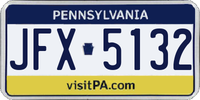 PA license plate JFX5132