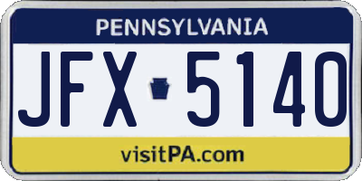 PA license plate JFX5140