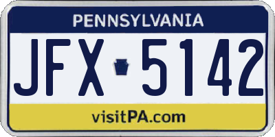 PA license plate JFX5142