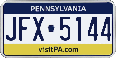 PA license plate JFX5144