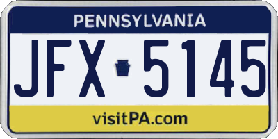 PA license plate JFX5145