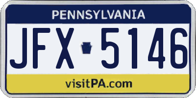 PA license plate JFX5146
