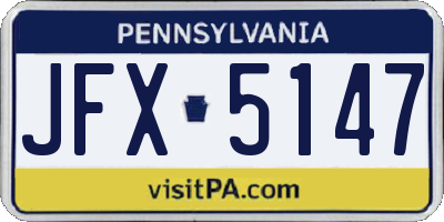 PA license plate JFX5147