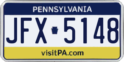 PA license plate JFX5148