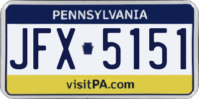 PA license plate JFX5151