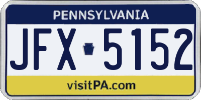 PA license plate JFX5152