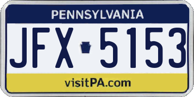 PA license plate JFX5153