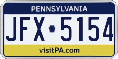 PA license plate JFX5154
