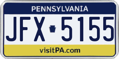 PA license plate JFX5155