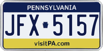 PA license plate JFX5157