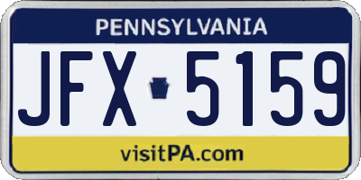 PA license plate JFX5159