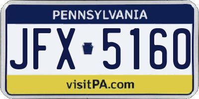 PA license plate JFX5160