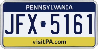 PA license plate JFX5161