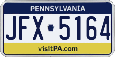 PA license plate JFX5164