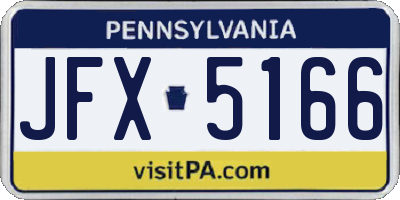 PA license plate JFX5166