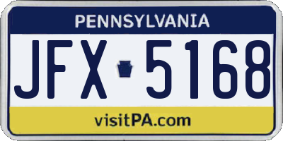 PA license plate JFX5168