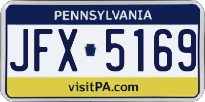PA license plate JFX5169