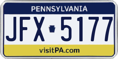 PA license plate JFX5177