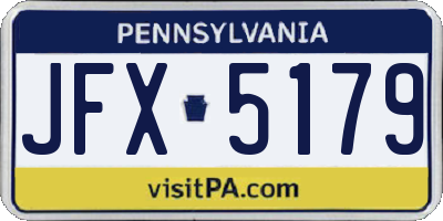 PA license plate JFX5179