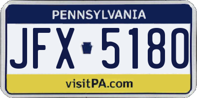 PA license plate JFX5180