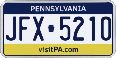 PA license plate JFX5210