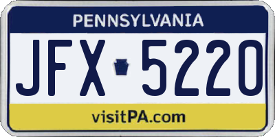 PA license plate JFX5220