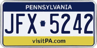 PA license plate JFX5242