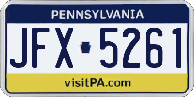 PA license plate JFX5261