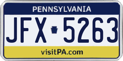 PA license plate JFX5263