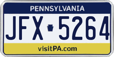 PA license plate JFX5264