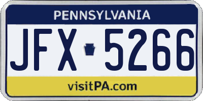 PA license plate JFX5266