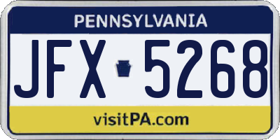 PA license plate JFX5268