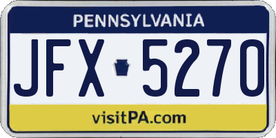 PA license plate JFX5270