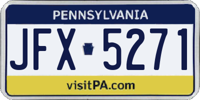 PA license plate JFX5271