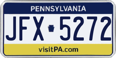 PA license plate JFX5272