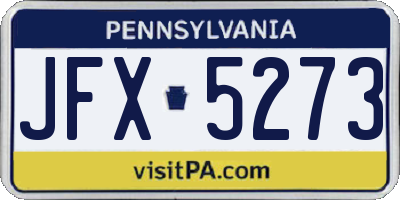 PA license plate JFX5273