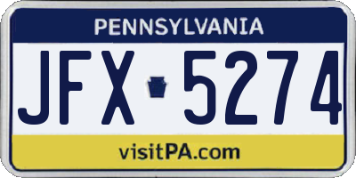 PA license plate JFX5274
