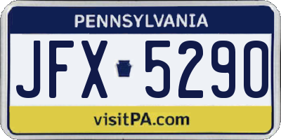 PA license plate JFX5290