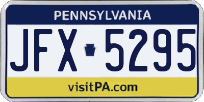 PA license plate JFX5295