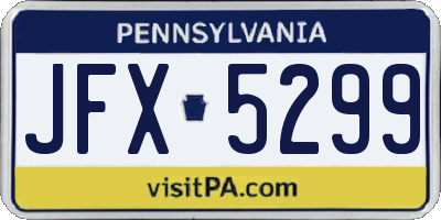 PA license plate JFX5299