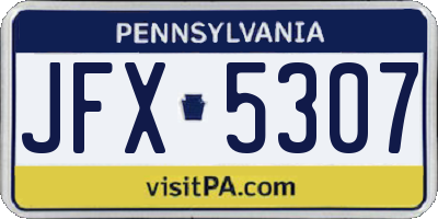 PA license plate JFX5307