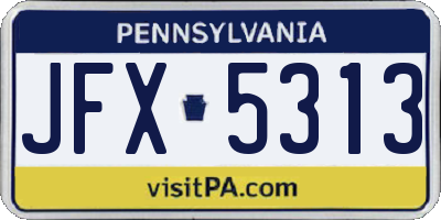 PA license plate JFX5313