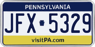 PA license plate JFX5329