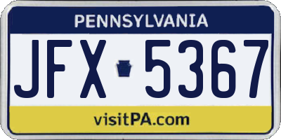 PA license plate JFX5367