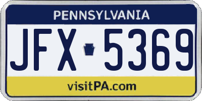 PA license plate JFX5369
